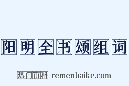 阳明全书颂组词是什么意思的图片